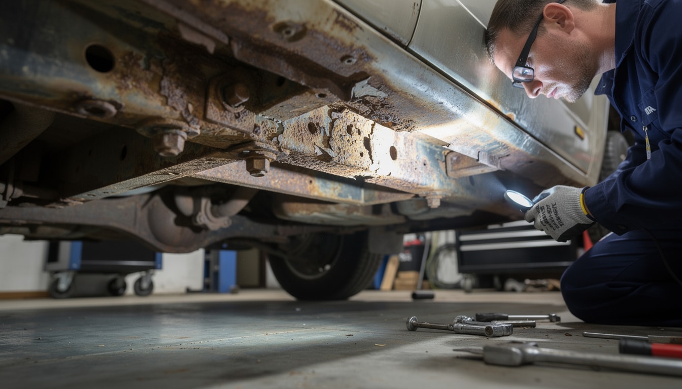découvrez comment identifier la corrosion sur le châssis de votre véhicule et apprenez les meilleures méthodes pour prévenir les dégâts et prolonger sa durée de vie.