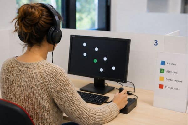 Station de test avec joystick et écran