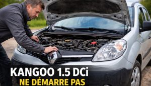 kangoo en panne avec capot ouvert