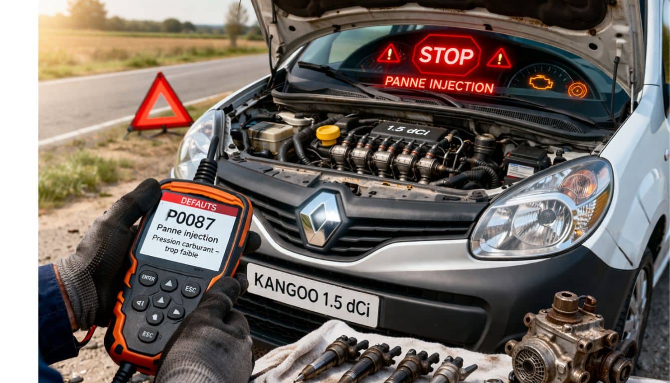 moteur de kangoo ouvert avec panne sur l'injection