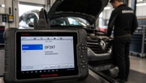 code df297 sur une valise de voiture