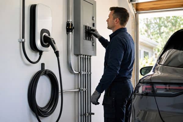 Installation d'un chargeur EV dans le garage